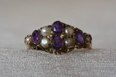 画像1: Sold 9ct.アメシスト パールリング (1)