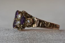 画像2: Sold 9ct.アメシスト パールリング (2)