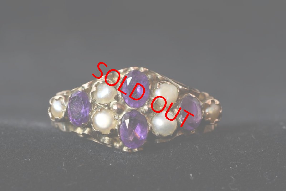 画像5: Sold 9ct.アメシスト パールリング (5)