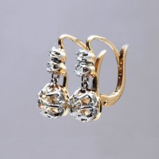 画像2: Sold ゴールド・ダイヤモンドイヤリング (2)