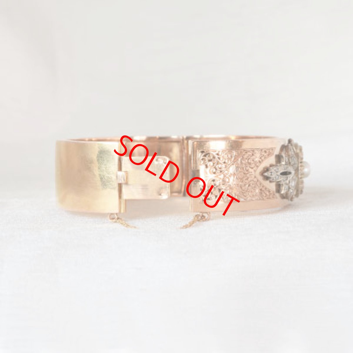 画像3: SOLD　18ct・パール・ダイヤモンドバングル (3)