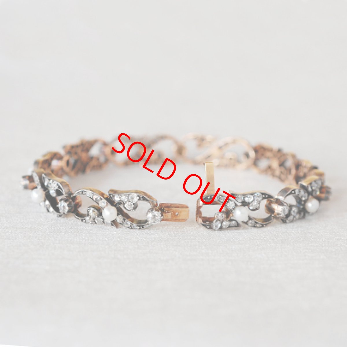 画像3: Sold 14ct・sv・ダイヤモンド・パールブレスレット (3)