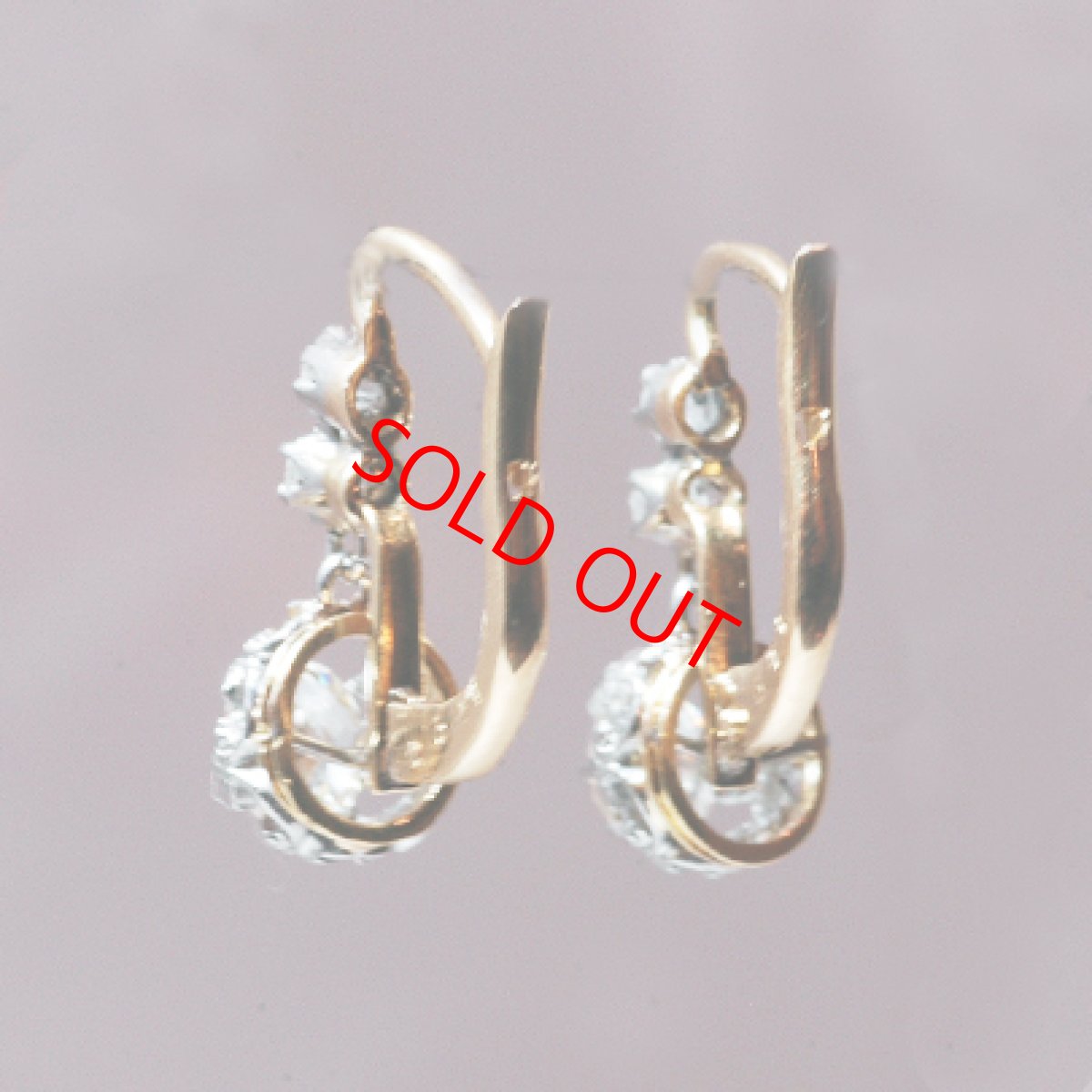 画像3: Sold ゴールド・ダイヤモンドイヤリング (3)