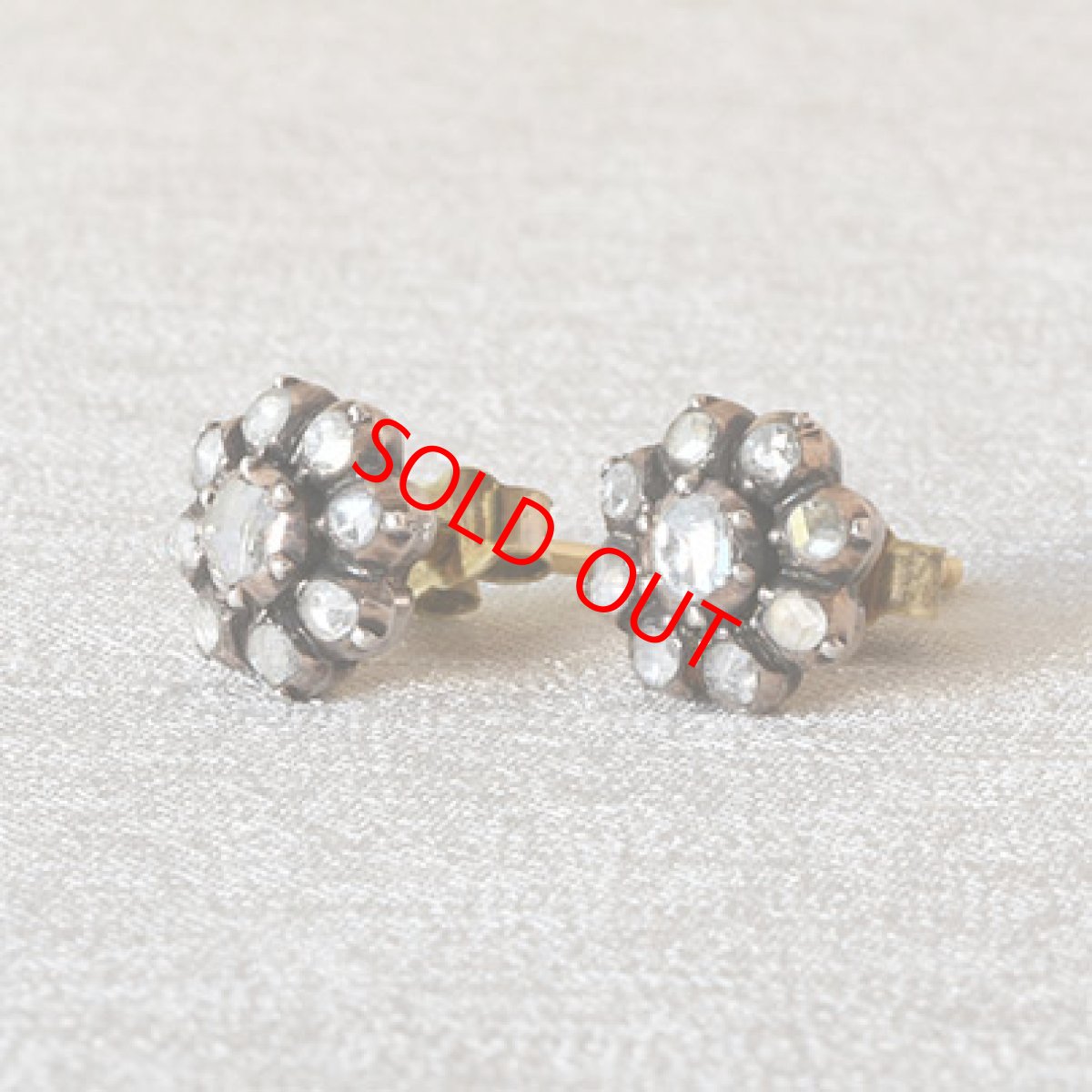 画像2: Sold 14ct・シルバー・ダイヤモンドイヤリング (2)