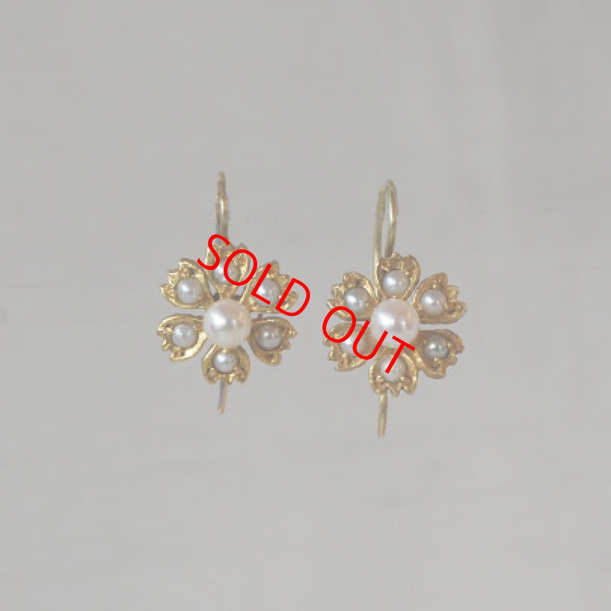 画像1: ゴールド・パールイヤリング (1)