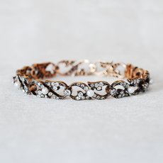 画像1: Sold 14ct・sv・ダイヤモンド・パールブレスレット (1)