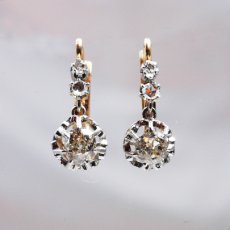 画像1: Sold ゴールド・ダイヤモンドイヤリング (1)