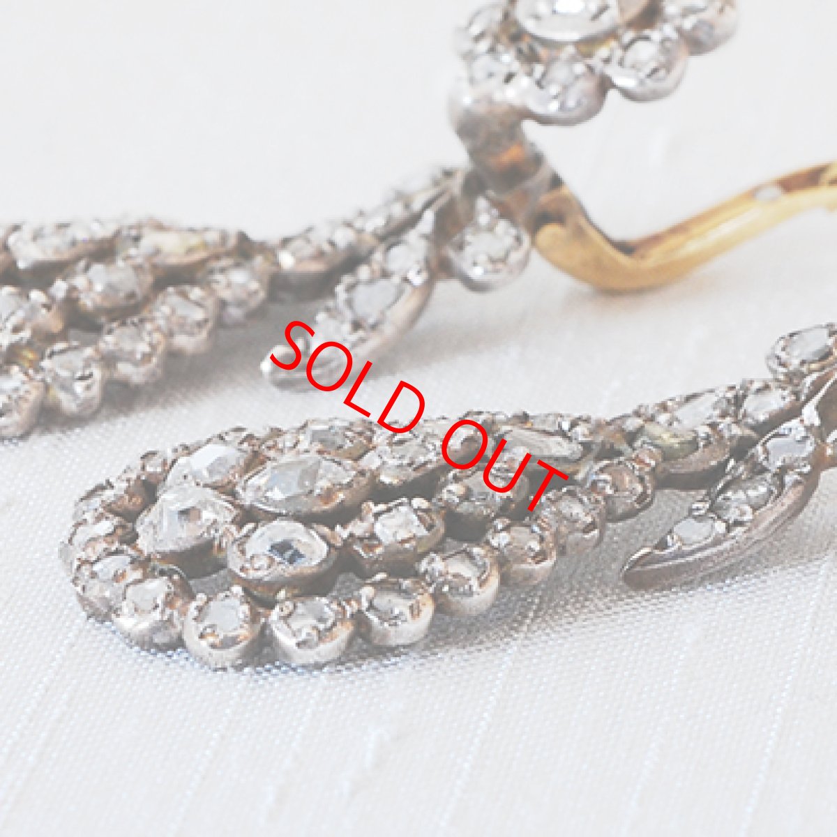 画像4: Sold ゴールド・シルバー・ダイヤモンド・イヤリング (4)