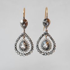 画像1: ゴールド・シルバー・ダイヤモンドイヤリング (1)