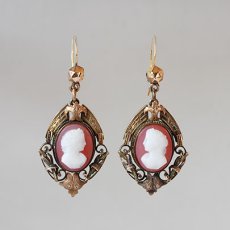 画像1: ゴールド・カメオイヤリング (1)