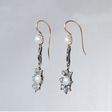 画像3: ゴールド・パール・ダイヤモンドイヤリング (3)