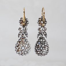 画像2: Sold ゴールド・シルバー・ダイヤモンド・イヤリング (2)