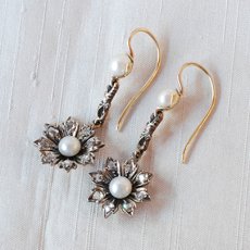 画像4: ゴールド・パール・ダイヤモンドイヤリング (4)