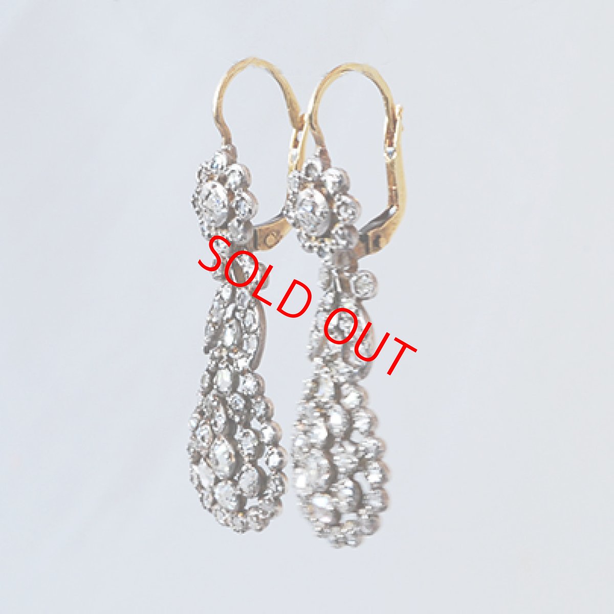 画像3: Sold ゴールド・シルバー・ダイヤモンド・イヤリング (3)