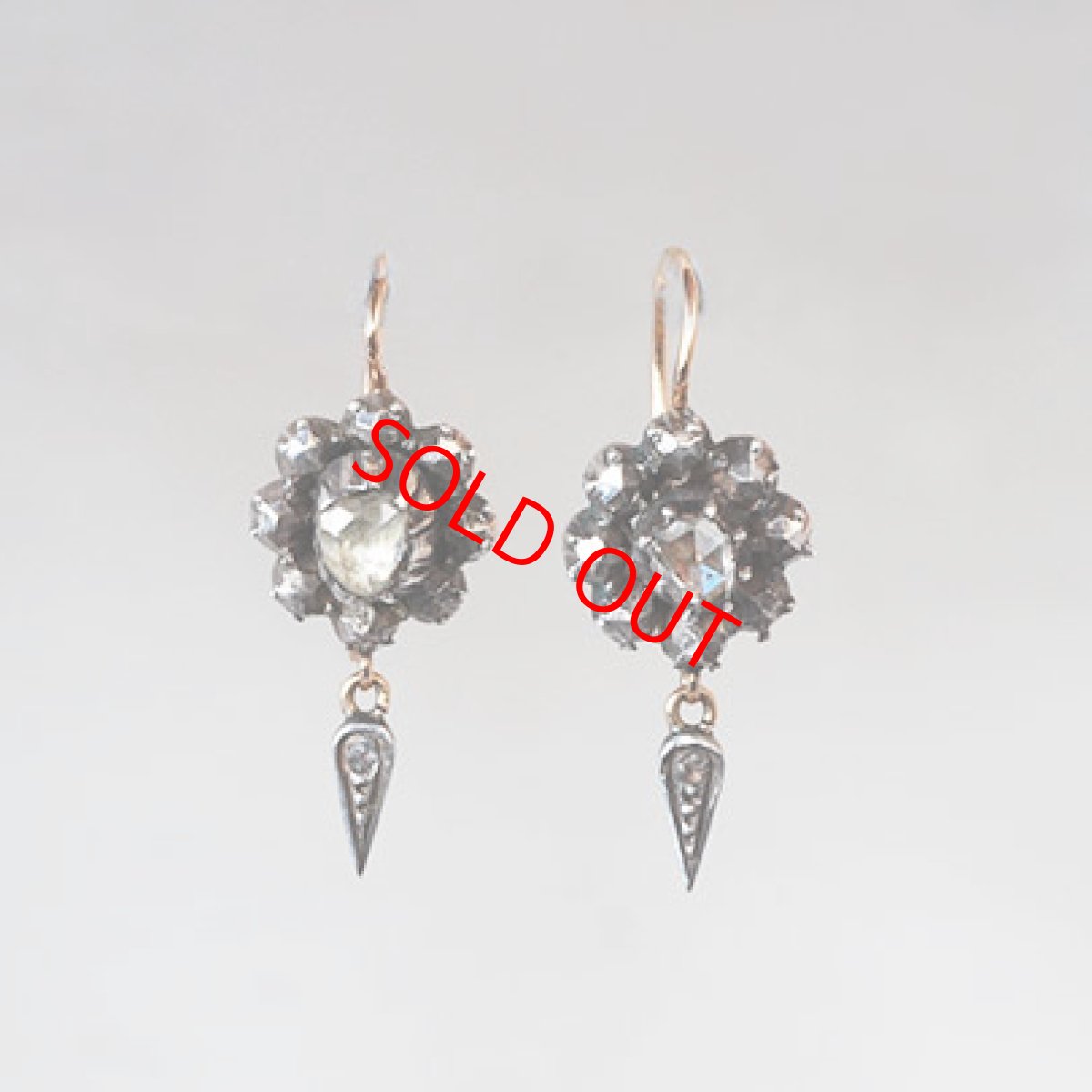 画像1: ゴールド・シルバー・ダイヤモンドイヤリング (1)