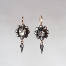 画像1: ゴールド・シルバー・ダイヤモンドイヤリング (1)