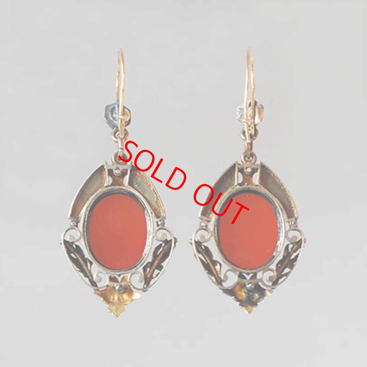 画像2: ゴールド・カメオイヤリング (2)