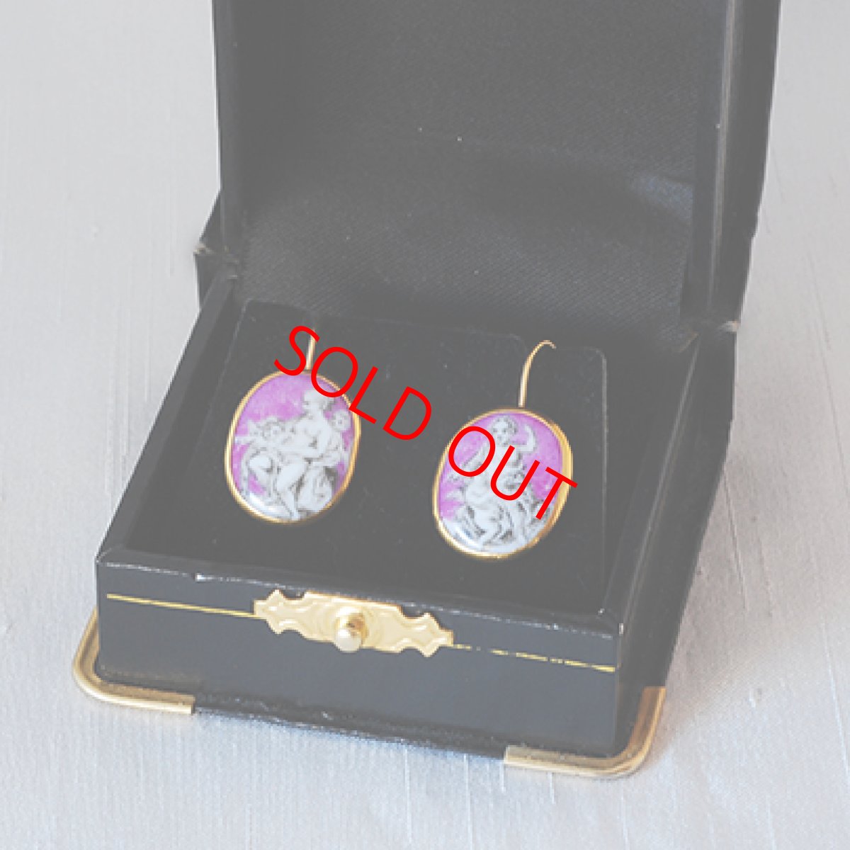 画像1: Gold,ポーセレン イヤリング (1)