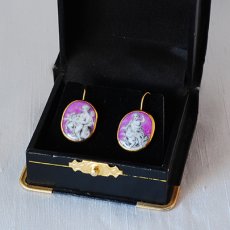 画像1: Gold,ポーセレン イヤリング (1)