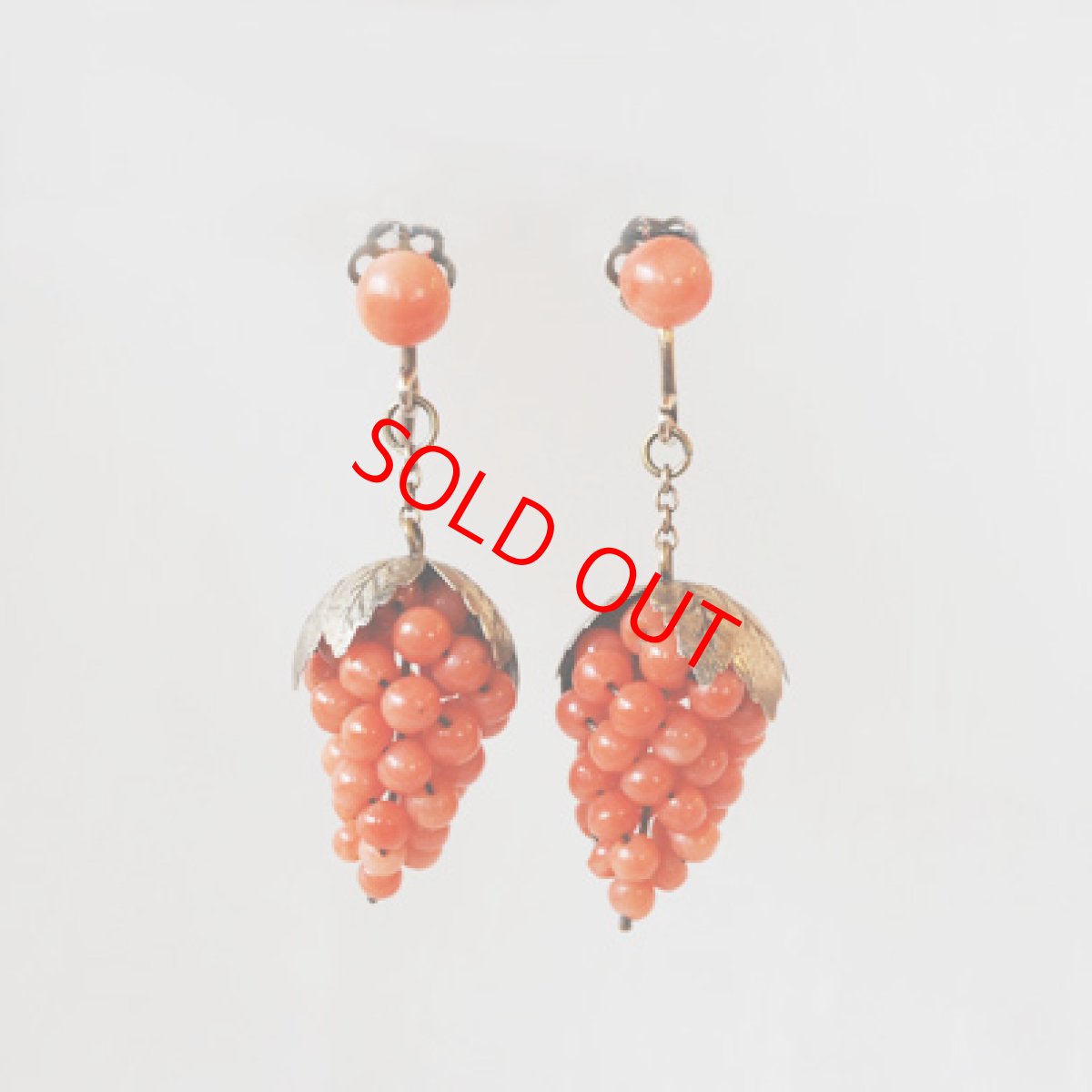 画像1: シルバーギルド・コーラルイヤリング (1)