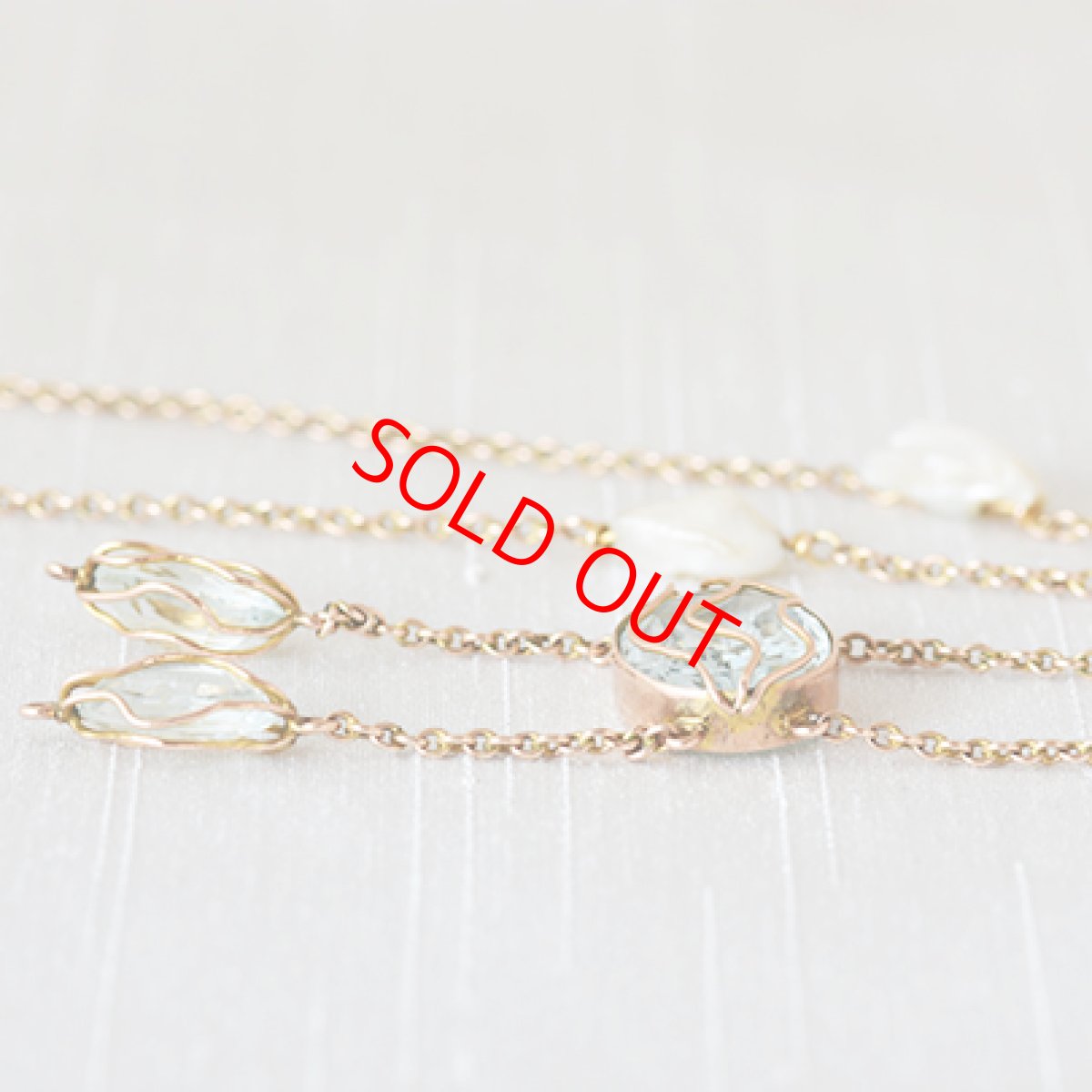 画像3: Sold ゴールド・パール・アクアマリンネックレス (3)