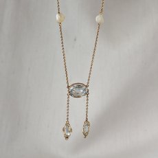 画像1: Sold ゴールド・パール・アクアマリンネックレス (1)