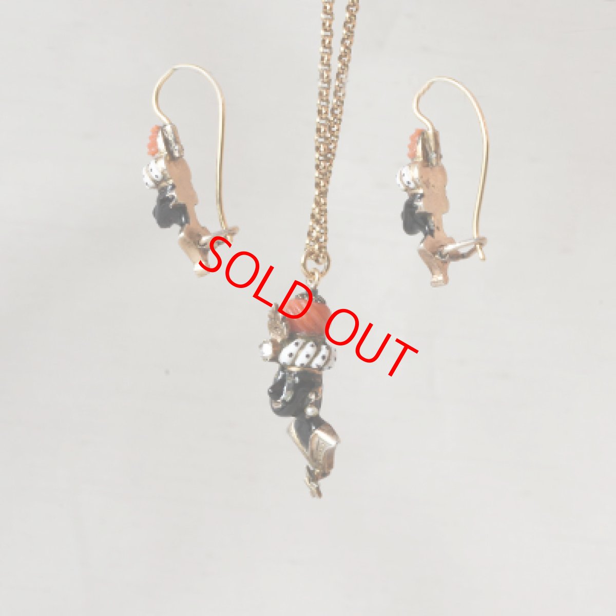 画像4: シルバー・エナメル・パール・コラル・ダイヤペンダント (4)