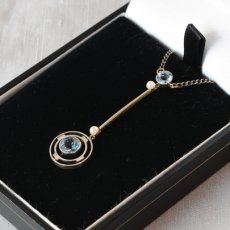 画像5: ゴールド・（プラチナ）アクアマリン ナチュラルパールペンダント (5)