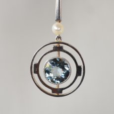 画像4: ゴールド・（プラチナ）アクアマリン ナチュラルパールペンダント (4)