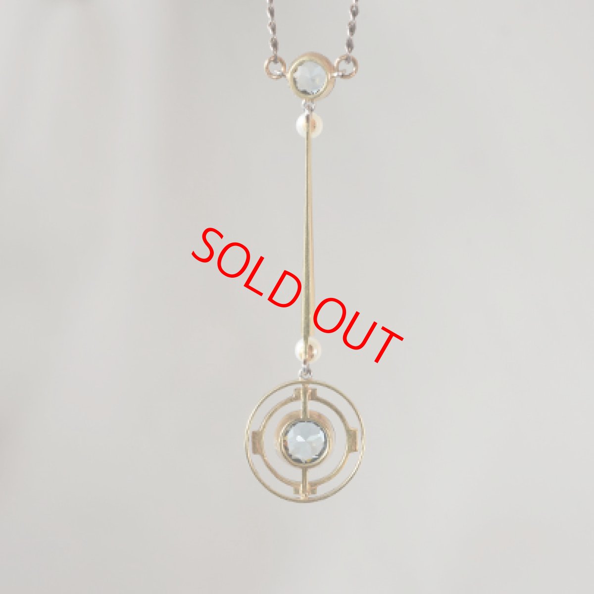 画像3: ゴールド・（プラチナ）アクアマリン ナチュラルパールペンダント (3)