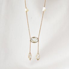 画像2: Sold ゴールド・パール・アクアマリンネックレス (2)