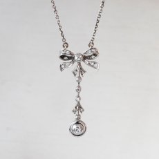 画像1: Sold プラチナ・ホワイトゴールド・.ダイヤモンド ペンダント   (1)