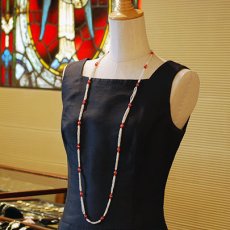 画像4: 18ct.パール・ロッククリスタル・コーネリアンネックレス (4)
