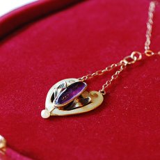 画像5: ゴールド・アメシスト・パール・エナメルペンダント (5)