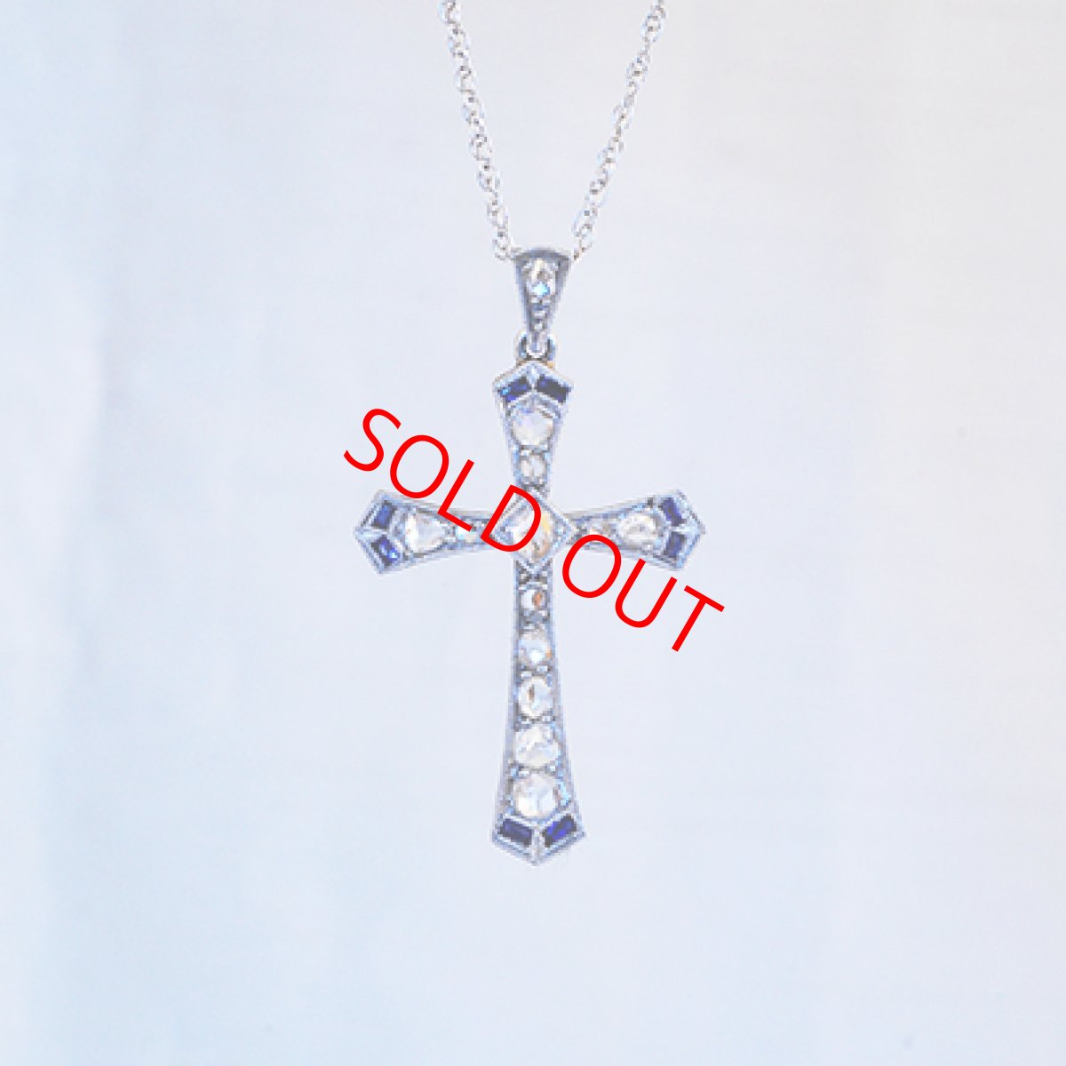 画像1: Sold ゴールド・ダイヤモンド・シセンティックサファイアペンダント (1)