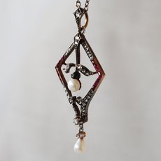 画像2: ゴールド・シルバー・ルビー・ダイヤモンドペンダント (2)