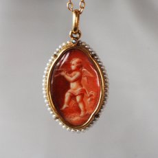 画像1: 18ct.パール マザーオブパール ミニアチュールペンダント (1)