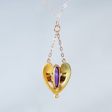 画像4: ゴールド・アメシスト・パール・エナメルペンダント (4)