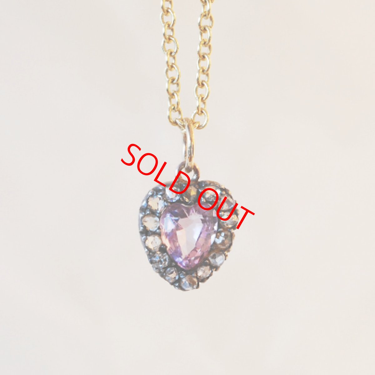 画像1: Sold ゴールド・シルバー・アメシスト・ダイヤモンドペンダント (1)