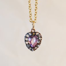 画像1: Sold ゴールド・シルバー・アメシスト・ダイヤモンドペンダント (1)