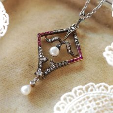 画像4: ゴールド・シルバー・ルビー・ダイヤモンドペンダント (4)