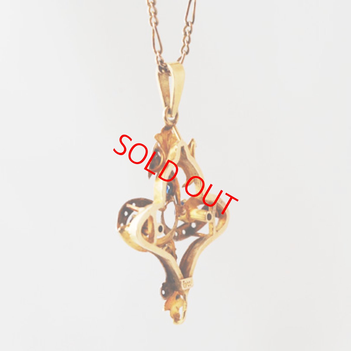 画像3: 18ct.ガーネットダブレットダイヤモンドペンダント  (3)