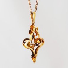 画像3: 18ct.ガーネットダブレットダイヤモンドペンダント  (3)