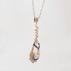 画像2: プラチナ・ダイヤ・サファイア・クリスタルペンダント (2)