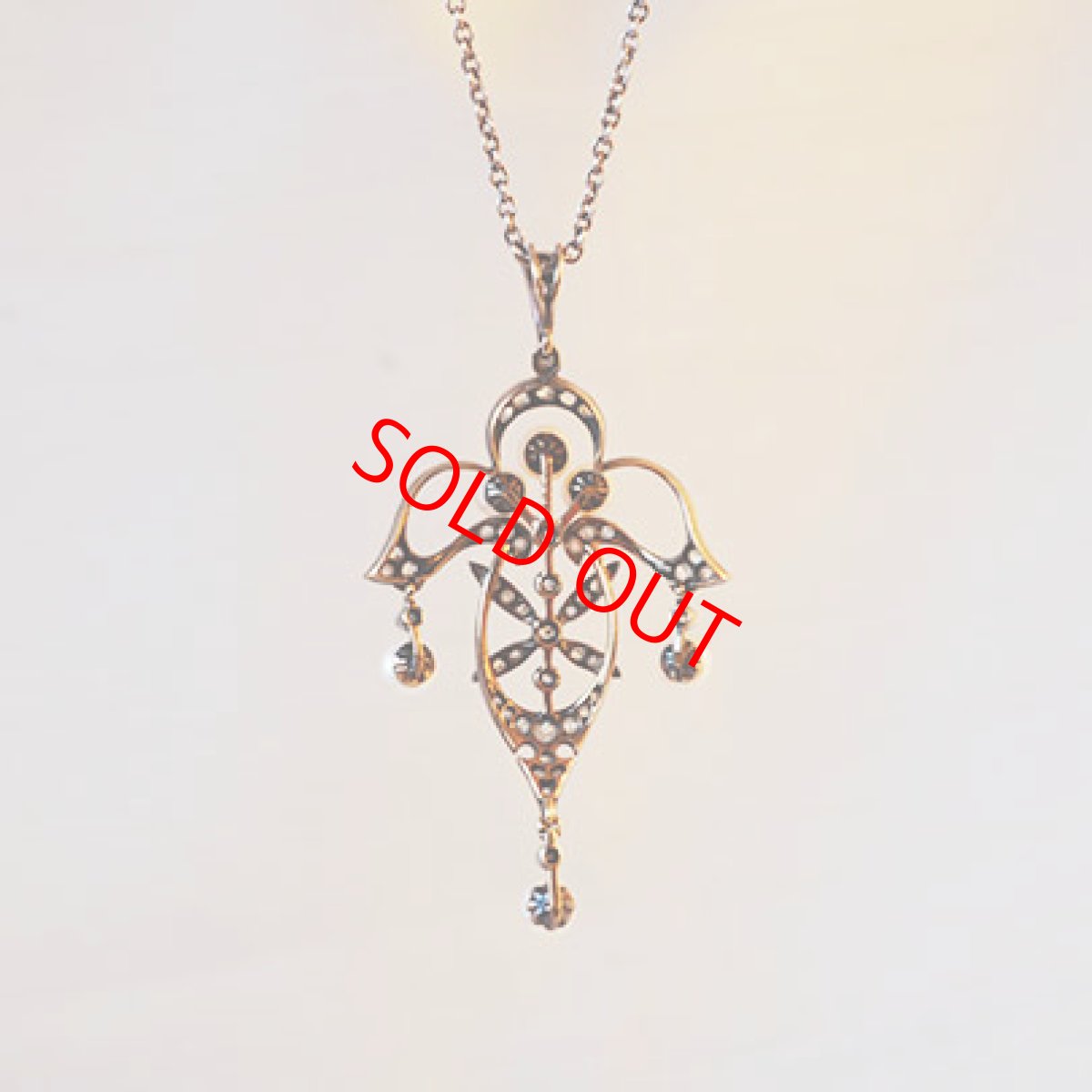 画像2: シルバー・ダイヤモンド・パールネックレス (2)