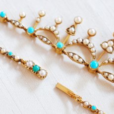 画像4: ゴールド・パール・ターコイズネックレス (4)