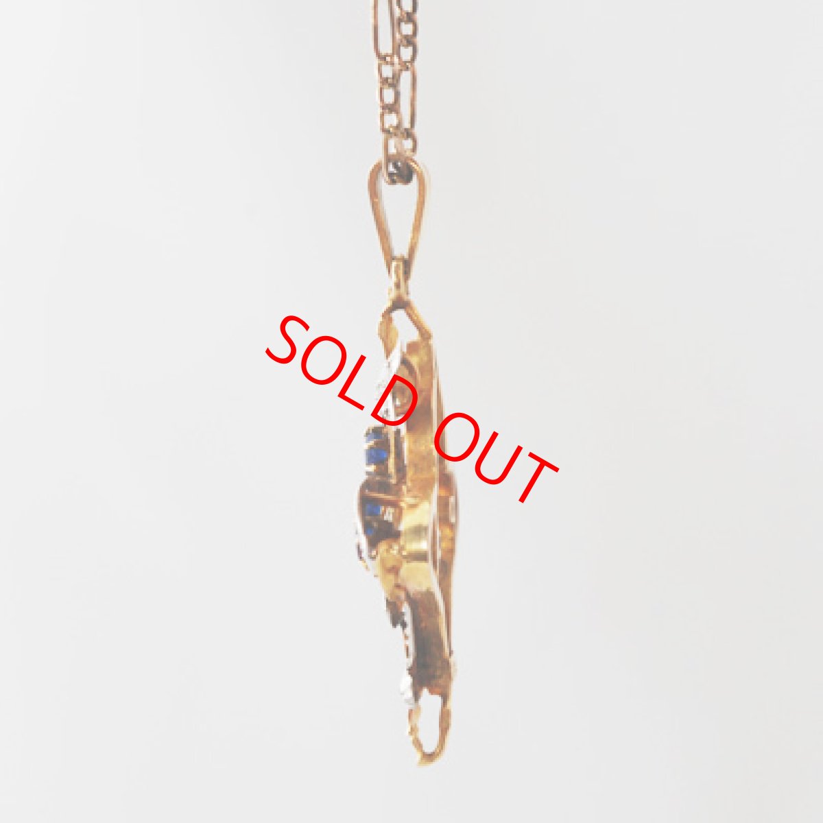 画像2: 18ct.ガーネットダブレットダイヤモンドペンダント  (2)