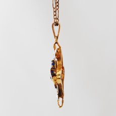 画像2: 18ct.ガーネットダブレットダイヤモンドペンダント  (2)