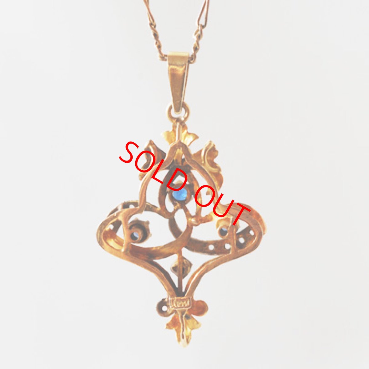 画像4: 18ct.ガーネットダブレットダイヤモンドペンダント  (4)