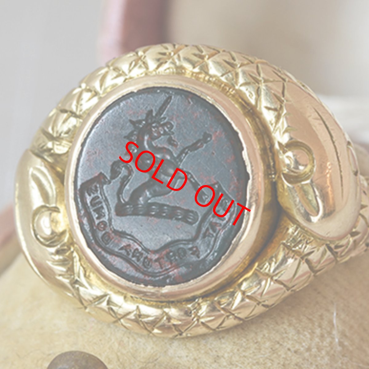 画像5: 15ct.ゴールド・ブラッドストーンインタリオリング  ( RESEVED) (5)